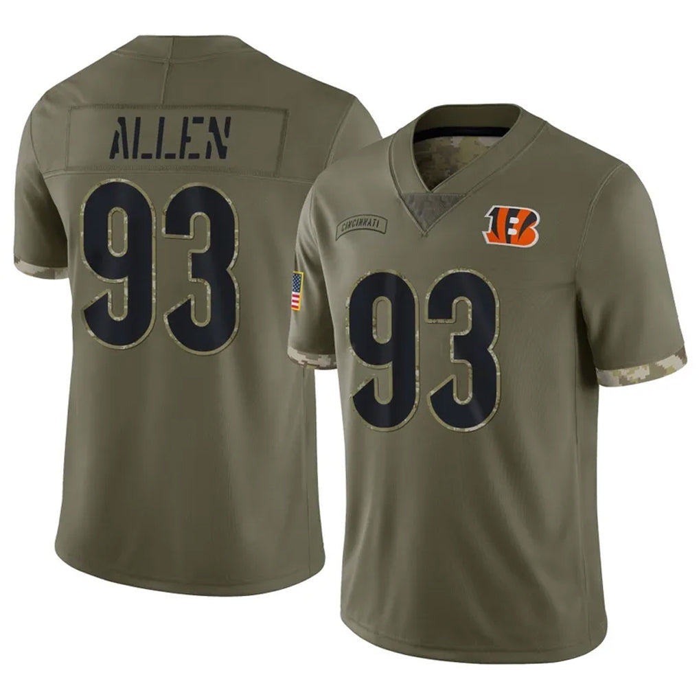 Punc C.Bengals #93 Jonathan Allen Player Olive Salute to Service Limited Game Stitched Jerseys