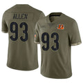 Punc C.Bengals #93 Jonathan Allen Player Olive Salute to Service Limited Game Stitched Jerseys