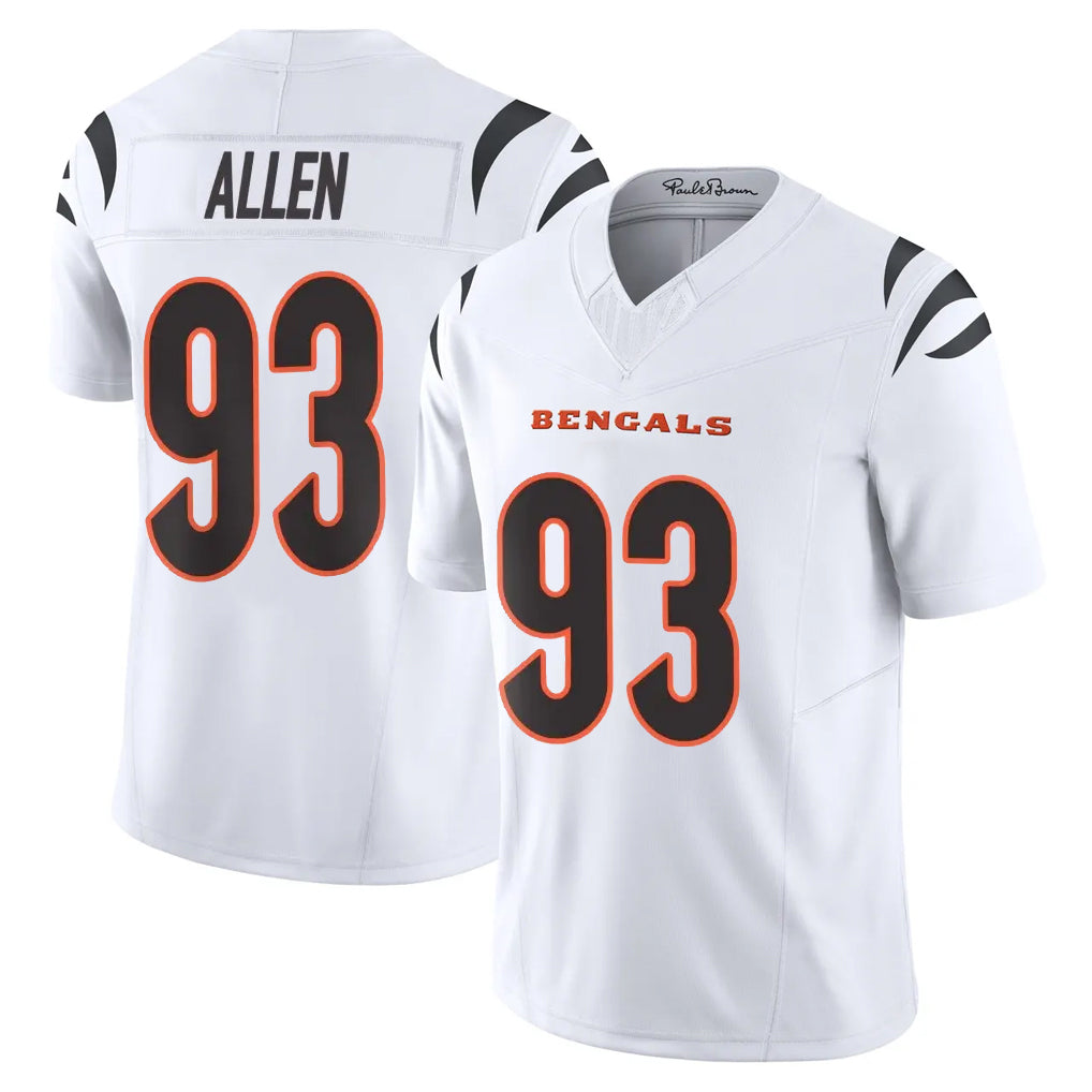 Punc C.Bengals #93 Jonathan Allen Player White Vapor F.U.S.E. Limited Home Game Stitched Jerseys
