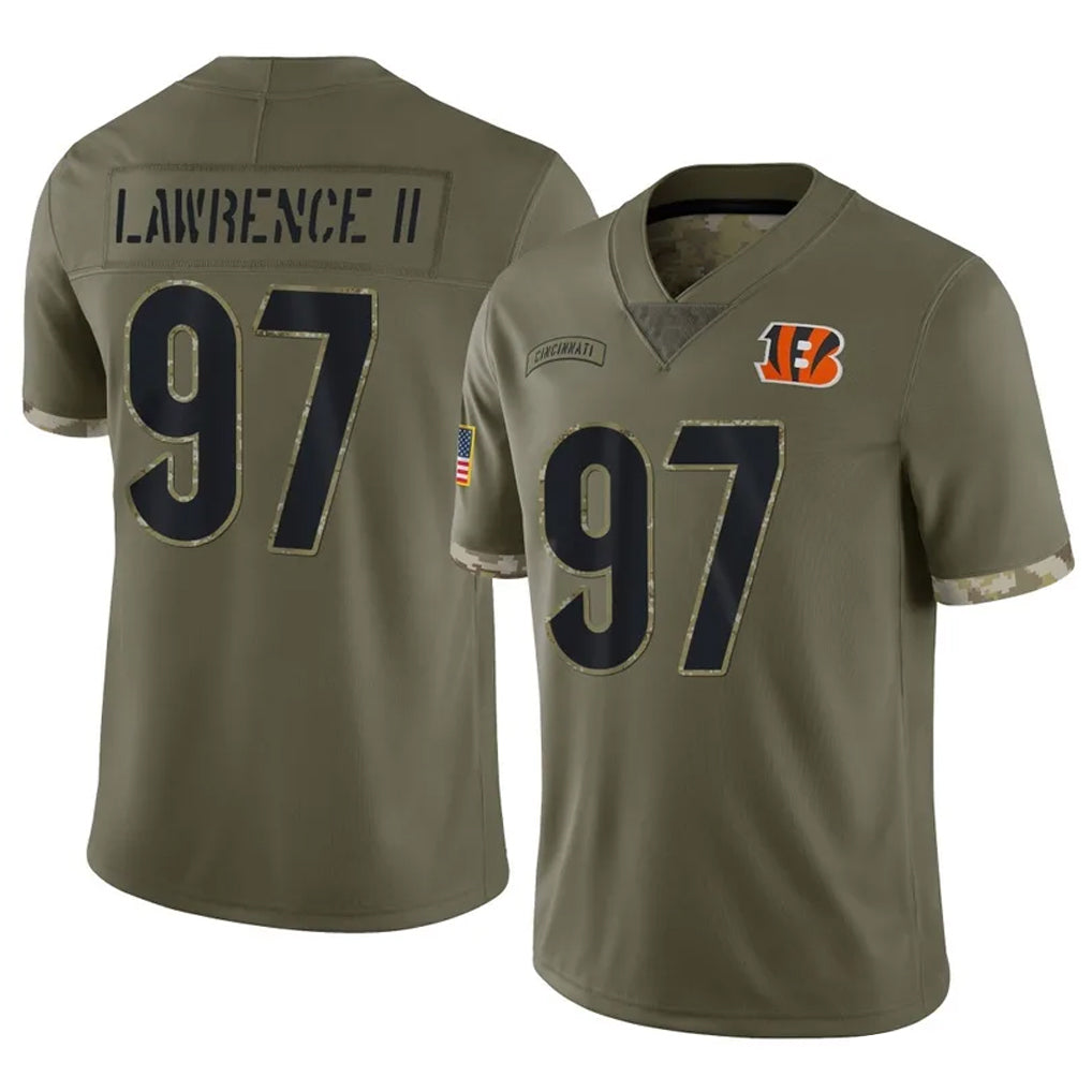 Punc C.Bengals #97 Dexter Lawrence II Player Olive Salute to Service Limited Game Stitched Jerseys