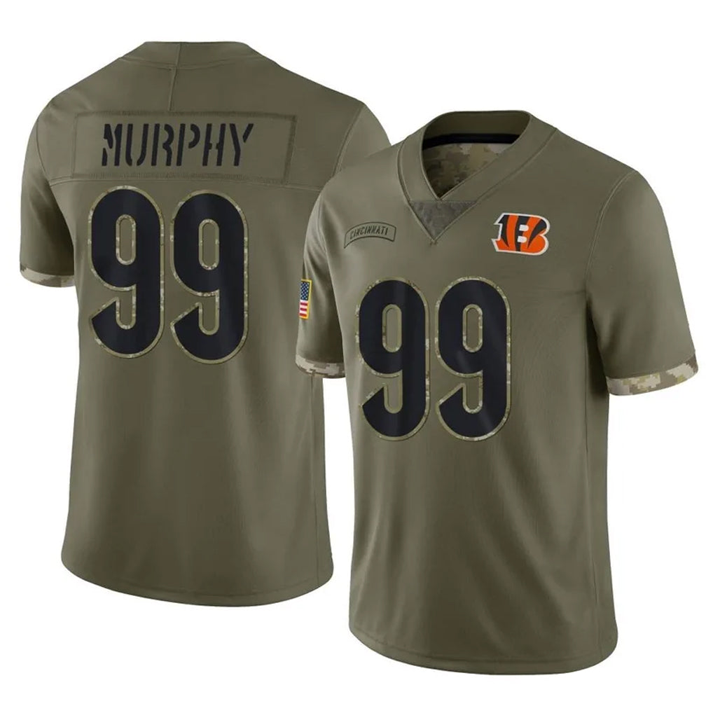 Punc C.Bengals #99 Myles Murphy Player Olive Salute to Service Limited Game Stitched Jerseys
