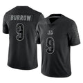 Punc C.Bengals #9 Joe Burrow Player Black Reflective Limited Game Stitched Jerseys