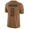 Punc C.Bengals #9 Joe Burrow Player Brown Salute To Service Limited Stitched Jerseys