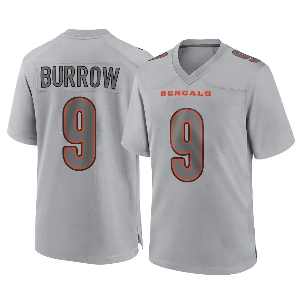 Punc C.Bengals #9 Joe Burrow Player Gray Atmosphere Fashion Game Stitched Jerseys