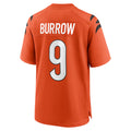 Punc C.Bengals #9 Joe Burrow Player Orange Home Game Stitched Jerseys
