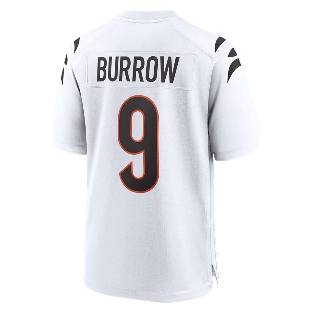 Punc C.Bengals #9 Joe Burrow Player White Home Game Stitched Jerseys