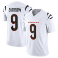 Punc C.Bengals #9 Joe Burrow Player White Vapor F.U.S.E. Limited Home Game Stitched Jerseys