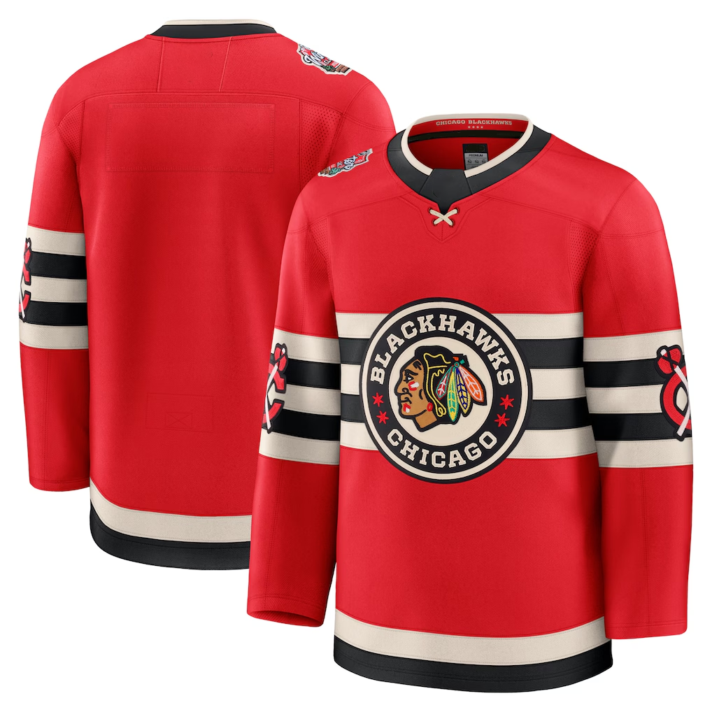 Punc C.Blackhawks Red 2025 Winter Classic Premium Jerseys