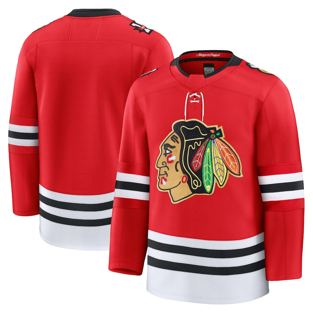 Punc C.Blackhawks Red Centennial Premium Jerseys