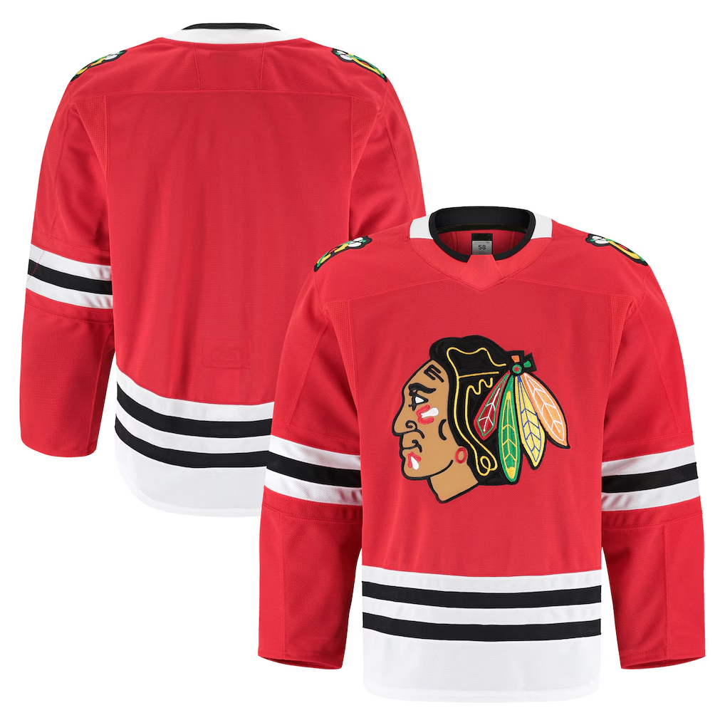 Punc C.Blackhawks Red Home Authentic Pro Jerseys