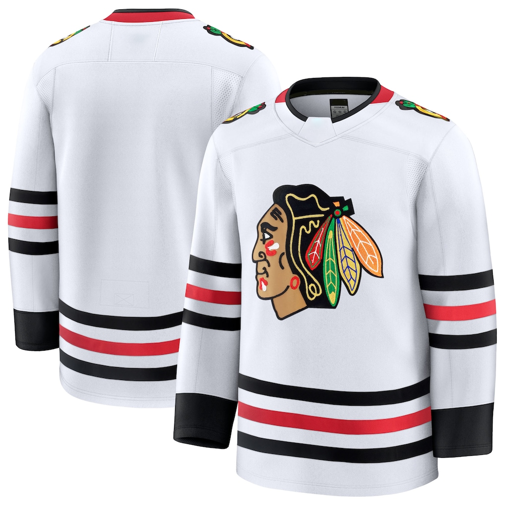 Punc C.Blackhawks White Away Premium Jerseys