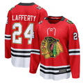 Punc C.Blackhawks #24 Sam Lafferty Red Centennial Breakaway Player Jerseys