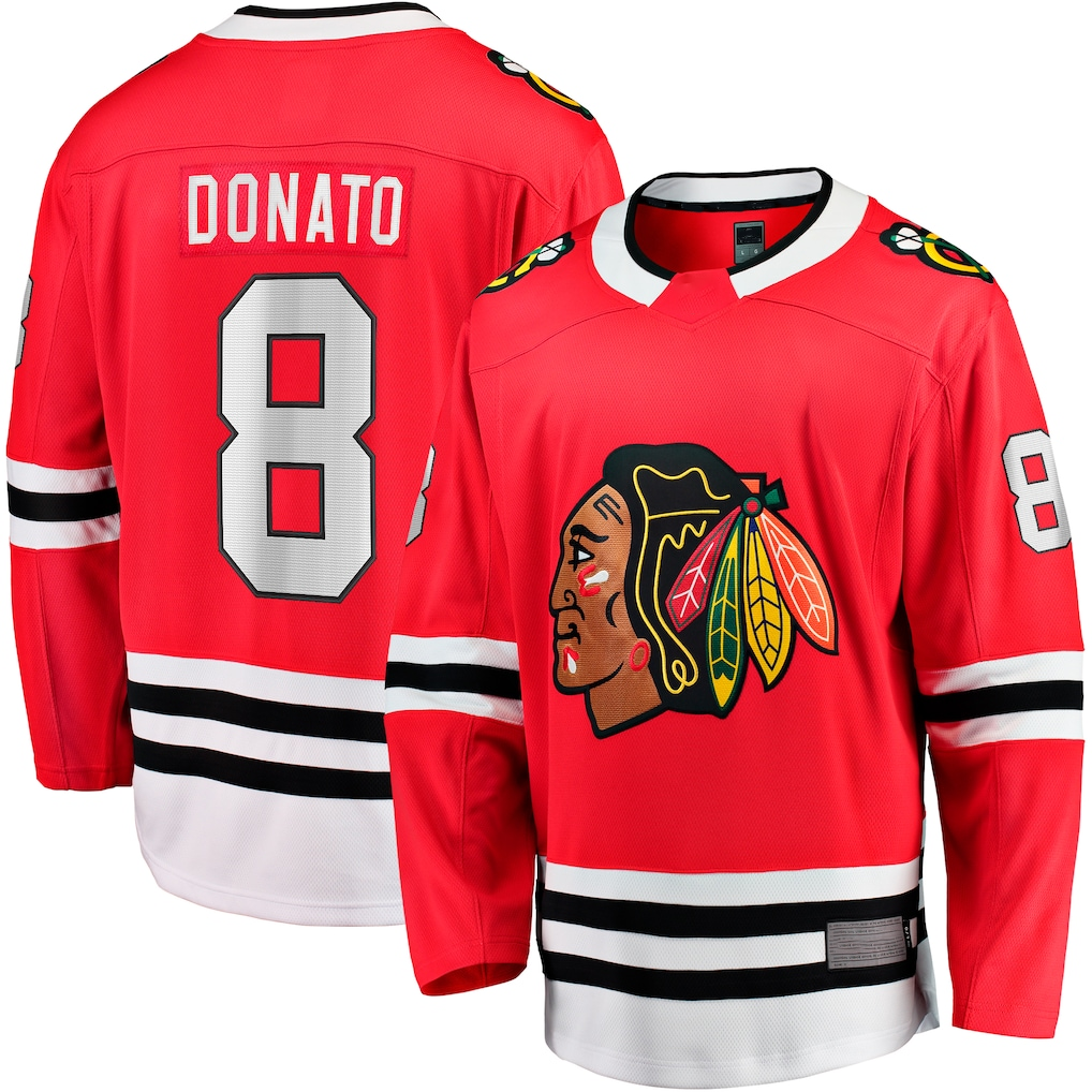 Punc C.Blackhawks #8 Ryan Donato Red Home Breakaway Jerseys