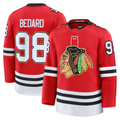 Punc C.Blackhawks #98 Connor Bedard Red Centennial Premium Player Jerseys
