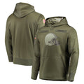 Punc C.Browns Olive Salute to Service Pullover Hoodies Home Game Blank Player Stitched Jerseys
