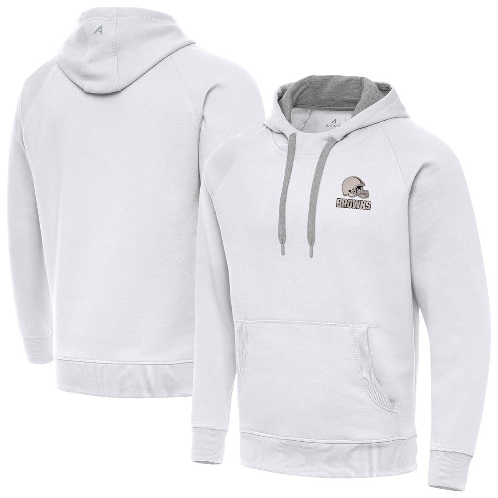 Punc C.Browns White Brushed Carbon Pullover Hoodie Blank Player Limited Stitched Jerseys
