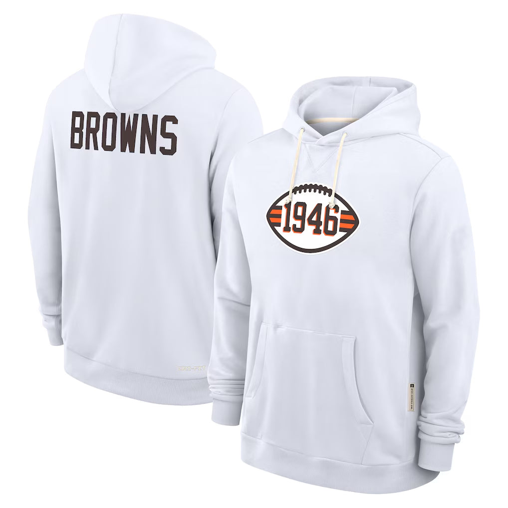 Punc C.Browns White Salute to Service Hoodie Blank Player Limited Stitched Jerseys