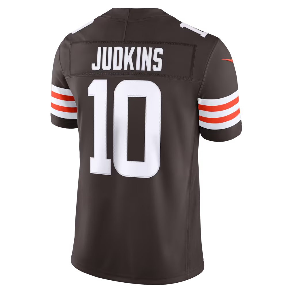 Punc C.Browns #10 Quinshon Judkins Brown Team Vapor F.U.S.E. Stitched Limited Jerseys