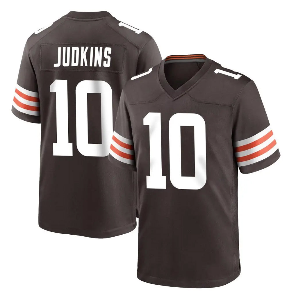Punc C.Browns #10 Quinshon Judkins Player Brown Home Game Stitched Jerseys