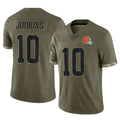Punc C.Browns #10 Quinshon Judkins Player Olive Salute to Service Limited Game Stitched Jerseys