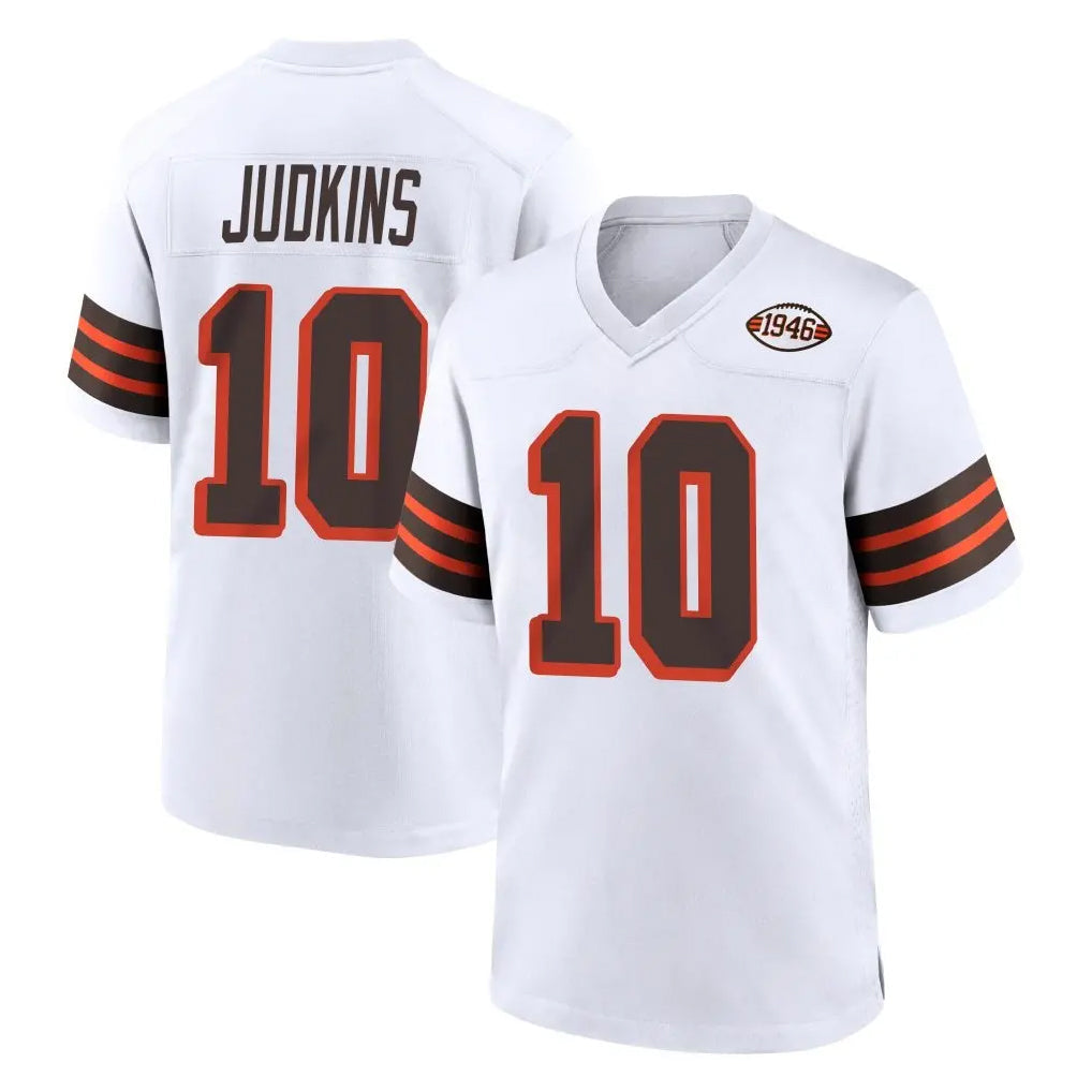 Punc C.Browns #10 Quinshon Judkins Player White Alternate Home Game Stitched Jerseys