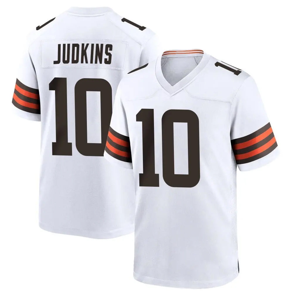 Punc C.Browns #10 Quinshon Judkins Player White Home Game Stitched Jerseys