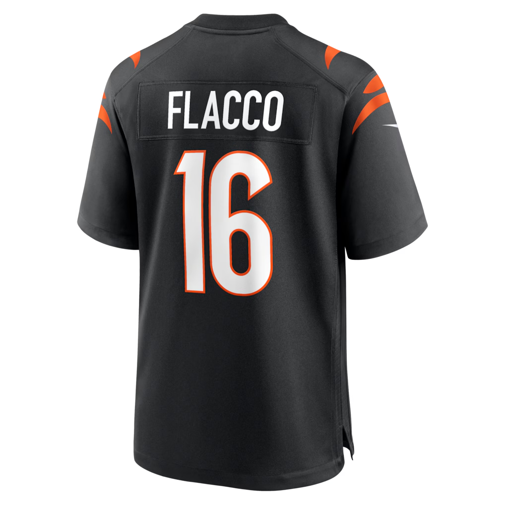 Punc C.Bengals #16 Bengals Joe Flacco Black Team Game Stitched Jerseys