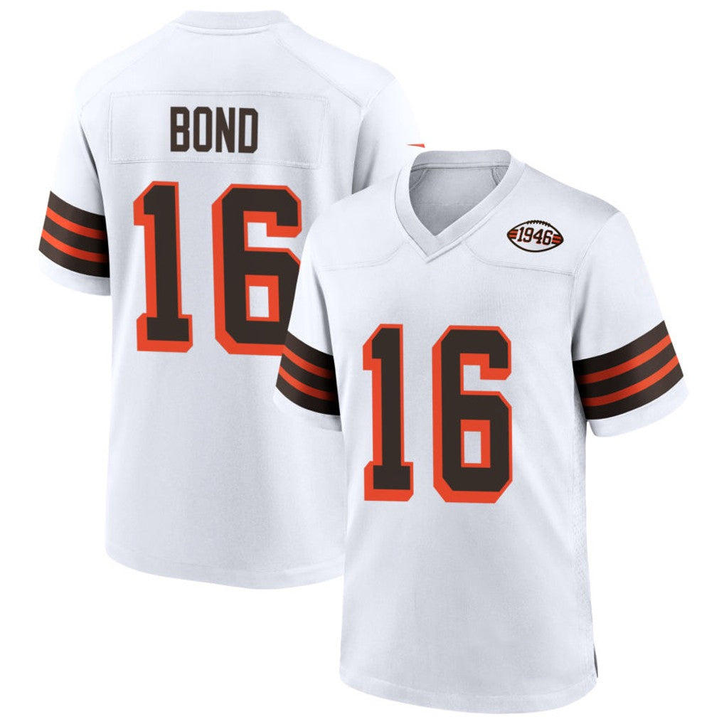 Punc C.Browns #16 Isaiah Bond Player 1946 Collection Alternate White Stitched Jerseys