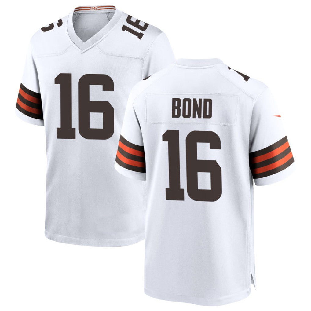 Punc C.Browns #16 Isaiah Bond Player White Home Game Stitched Jerseys