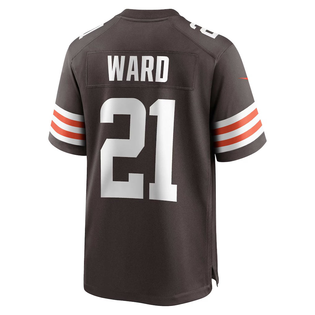 Punc C.Browns #21 Denzel Ward Brown Game Stitched Jerseys