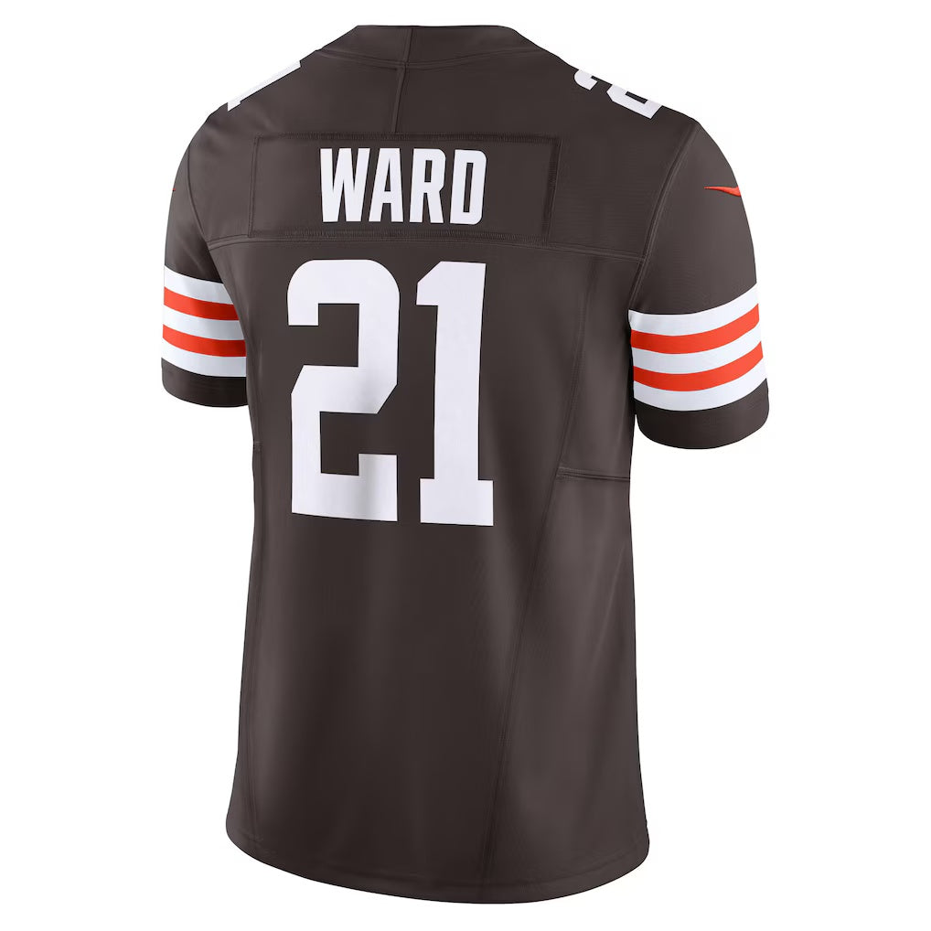 Punc C.Browns #21 Denzel Ward Brown Vapor F.U.S.E. Limited Stitched Jerseys
