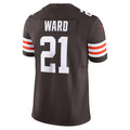 Punc C.Browns #21 Denzel Ward Brown Vapor F.U.S.E. Limited Stitched Jerseys