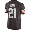 Punc C.Browns #21 Denzel Ward Brown Vapor Limited Stitched Jerseys