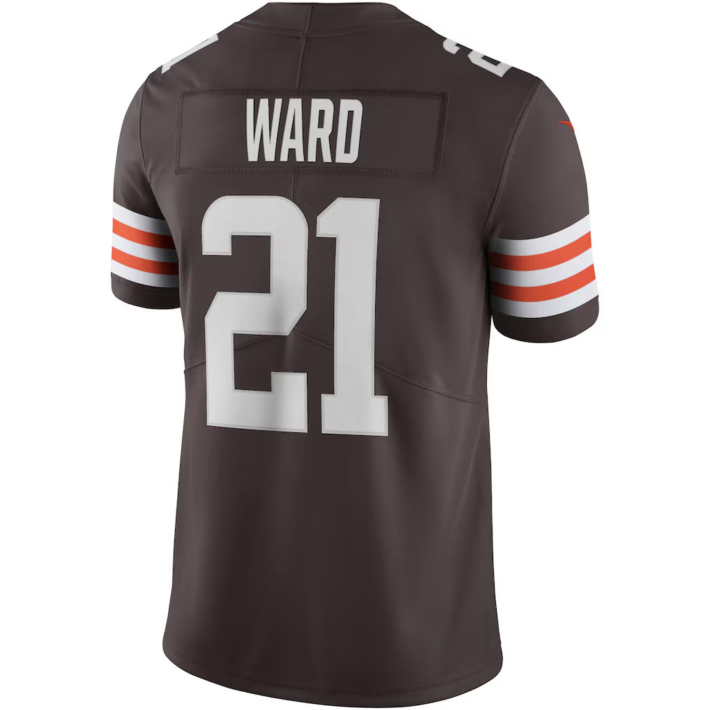 Punc C.Browns #21 Denzel Ward Brown Vapor Limited Stitched Jerseys