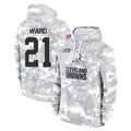 Punc C.Browns #21 Denzel Ward Player Arctic Camo Salute to Service Hoodies Limited Game Stitched Jerseys