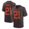 Punc C.Browns #21 Denzel Ward Player Brown Alternate Home Game Stitched Jerseys