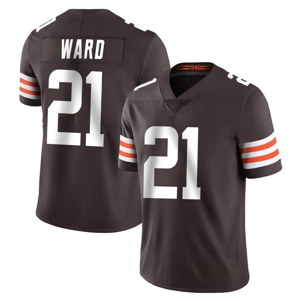 Punc C.Browns #21 Denzel Ward Player Brown Color Vapor Untouchable Limited Home Game Stitched Jerseys