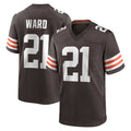 Punc C.Browns #21 Denzel Ward Player Brown Home Game Football Jerseys