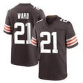 Punc C.Browns #21 Denzel Ward Player Brown Home Game Stitched Jerseys