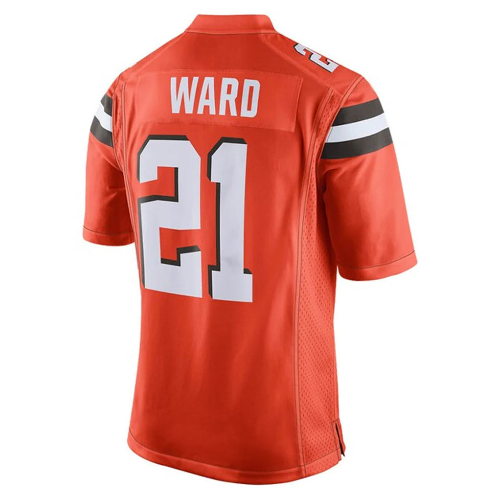 Punc C.Browns #21 Denzel Ward Player Orange Vapor Limited Home Game Stitched Jerseys