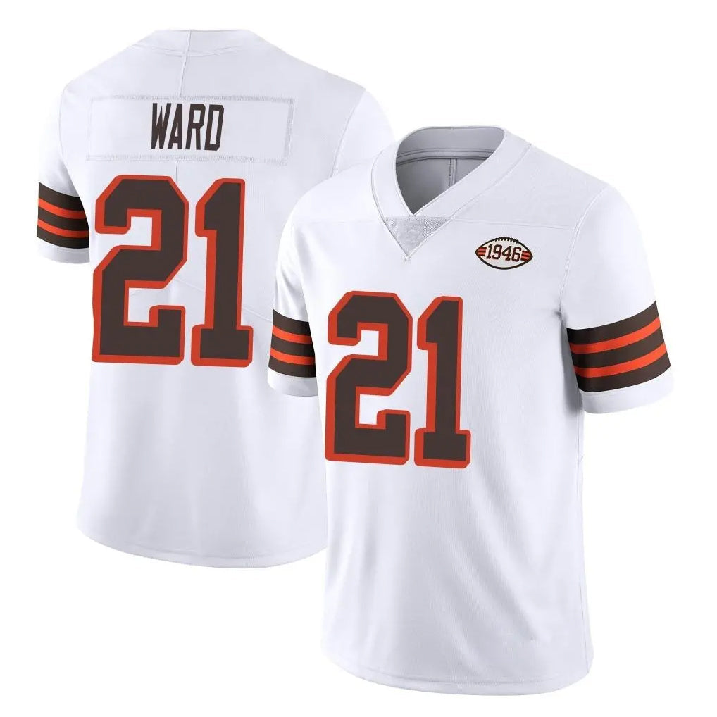 Punc C.Browns #21 Denzel Ward Player White Limited  Vapor 1946 Collection Alternate Game Stitched Jerseys