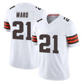 Punc C.Browns #21 Denzel Ward Player White Vapor F.U.S.E. Limited Home Game Stitched Jerseys