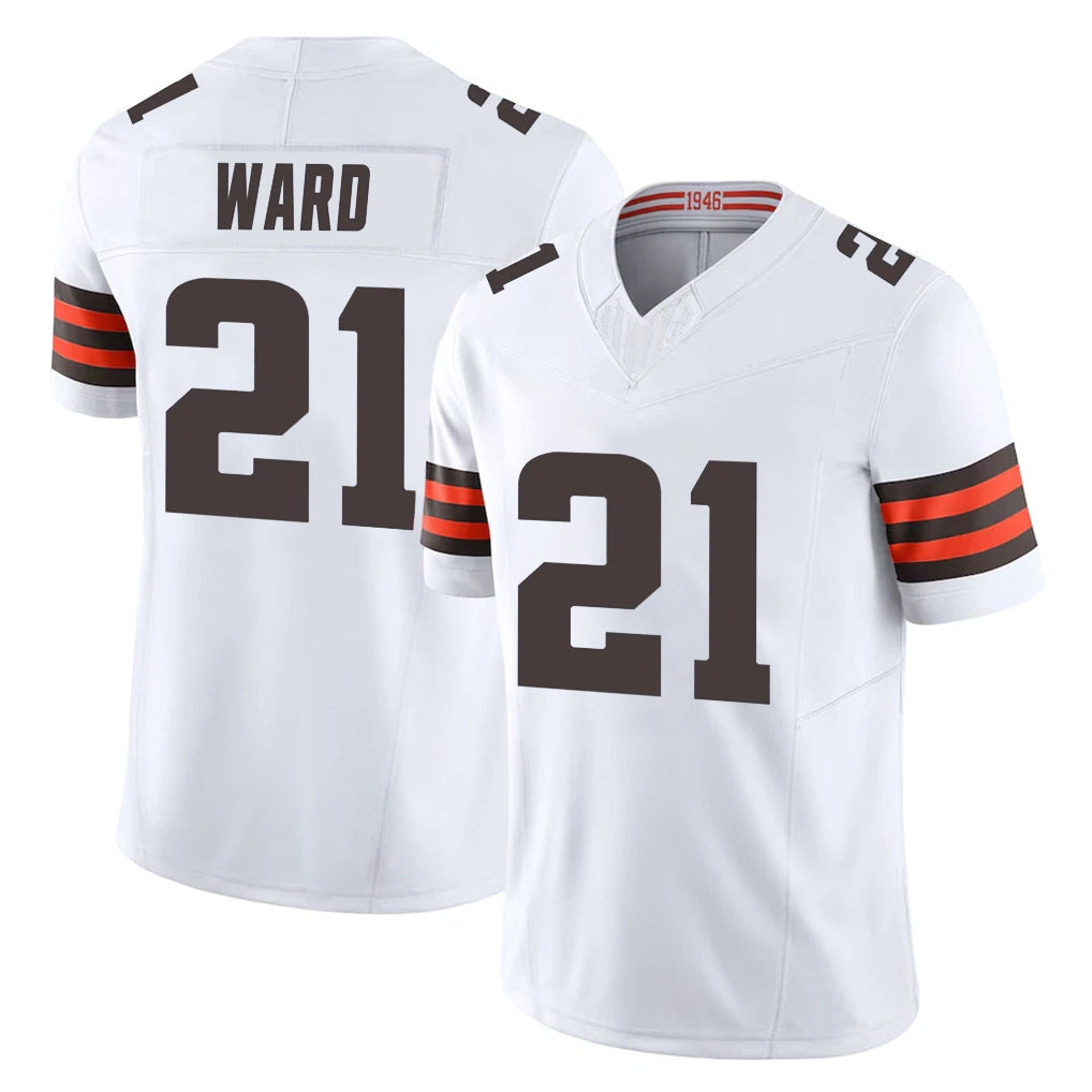 Punc C.Browns #21 Denzel Ward Player White Vapor F.U.S.E. Limited Home Game Stitched Jerseys