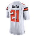 Punc C.Browns #21 Denzel Ward Player White Vapor Limited Football Jerseys