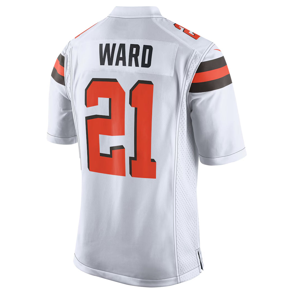 Punc C.Browns #21 Denzel Ward Player White Vapor Limited Football Jerseys