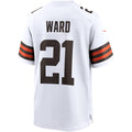 Punc C.Browns #21 Denzel Ward White Game Stitched Jerseys