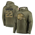 Punc C.Browns #22 Dylan Sampson Player Olive Salute to Service Pullover Hoodies Home Game Stitched Jerseys