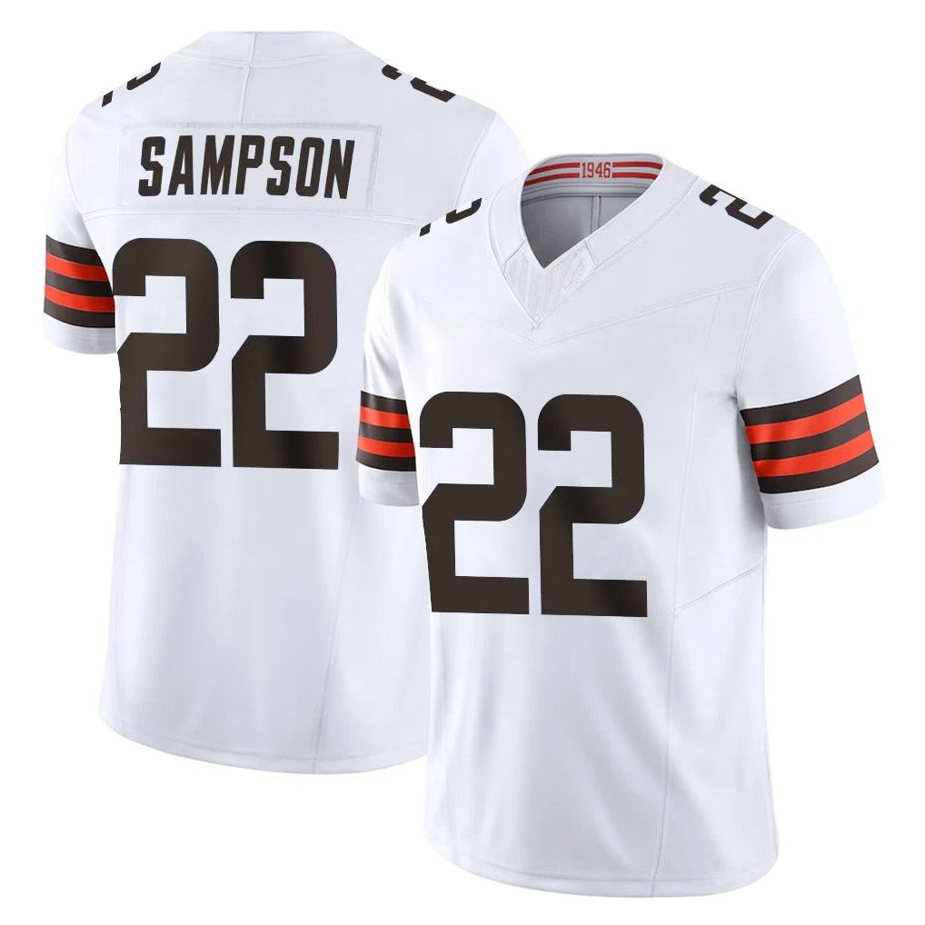 Punc C.Browns #22 Dylan Sampson Player White Vapor F.U.S.E. Limited Home Game Stitched Jerseys
