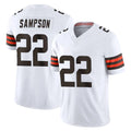 Punc C.Browns #22 Dylan Sampson Player White Vapor F.U.S.E. Limited Home Game Stitched Jerseys