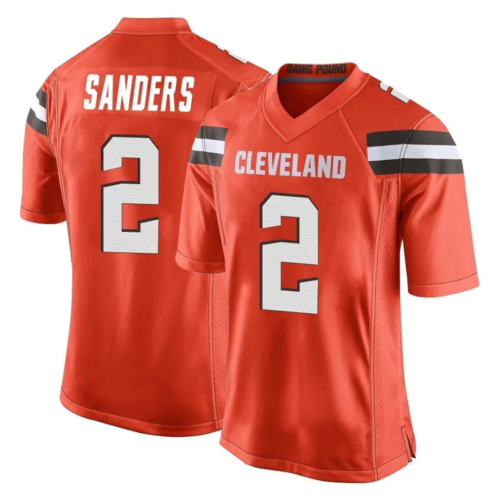 Punc C.Browns #2 Shedeur Sanders Player Orange Home Game Stitched Jerseys
